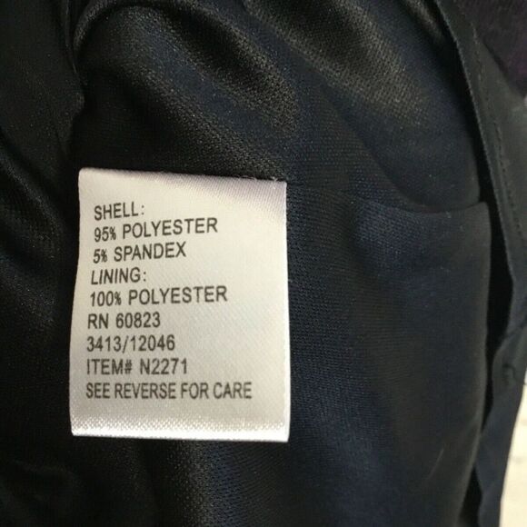 VTG NorthStyle Womens Purple Geo.Print Stretch Zip Tie Waist Midi Sheath Dress S - Picture 3 of 12